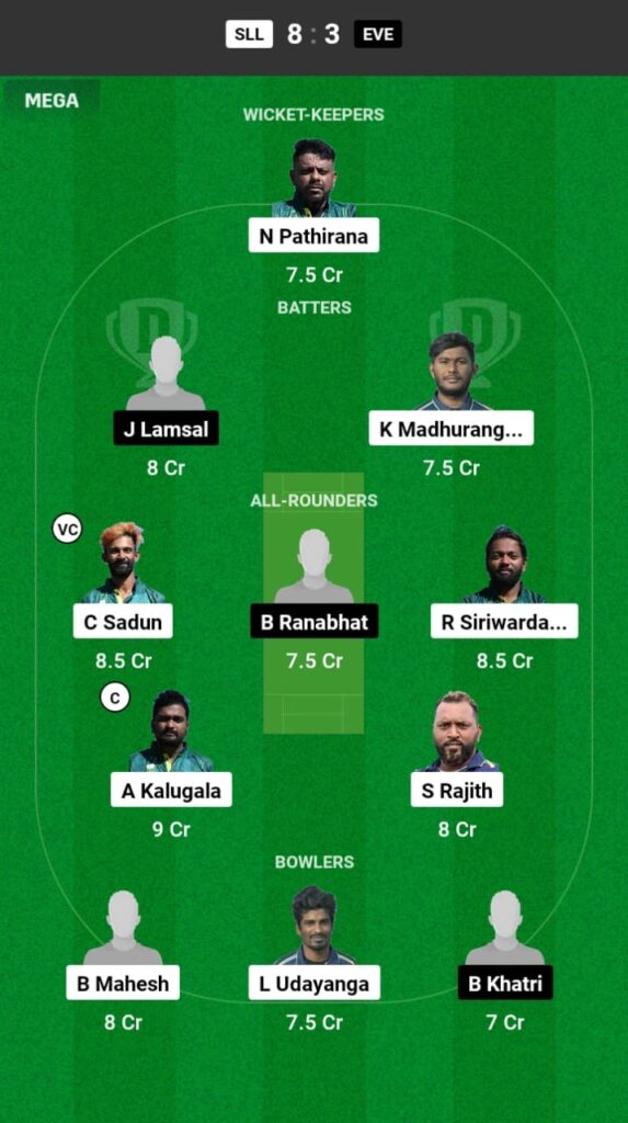 SLL vs EVE Dream11