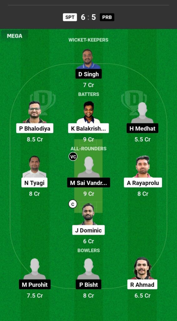 SPT vs PRB Dream11