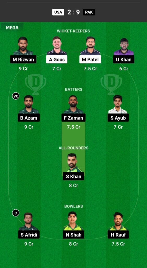 USA vs PAK Dream11