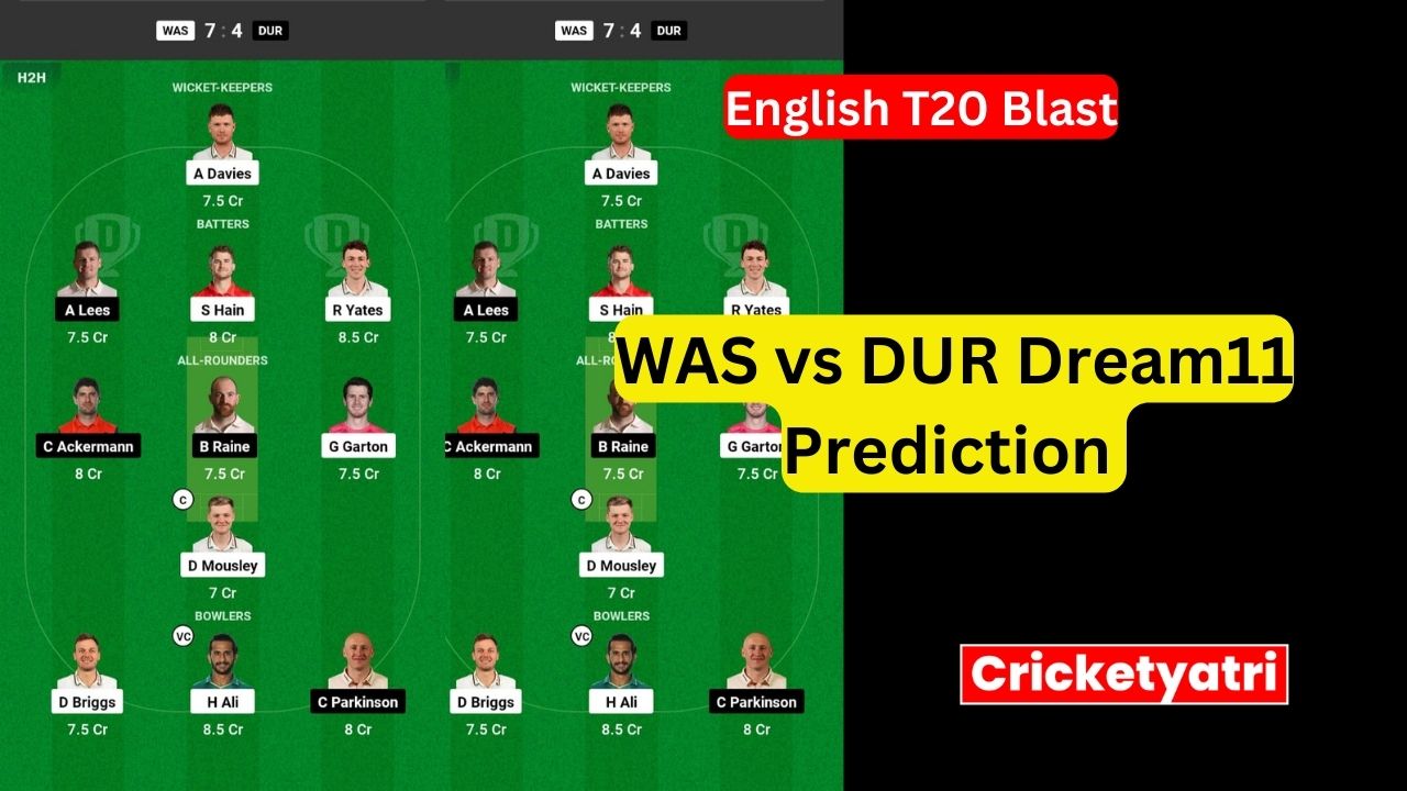 WAS vs DUR Dream11