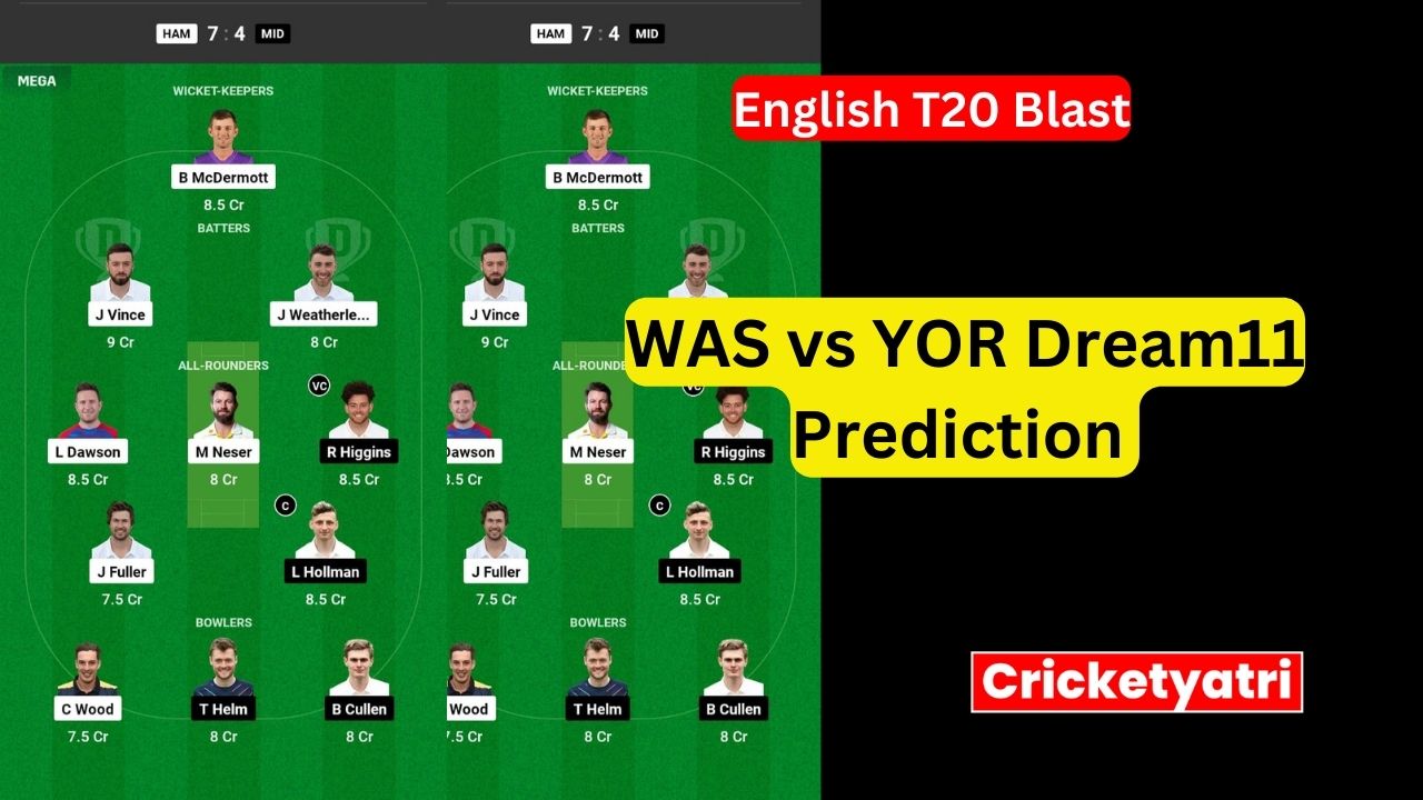 WAS vs YOR Dream11