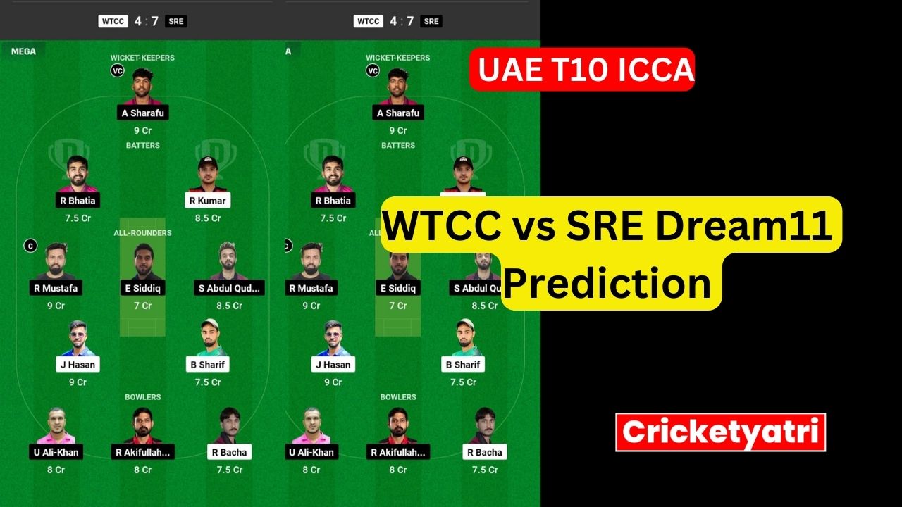 WTCC vs SRE Dream11