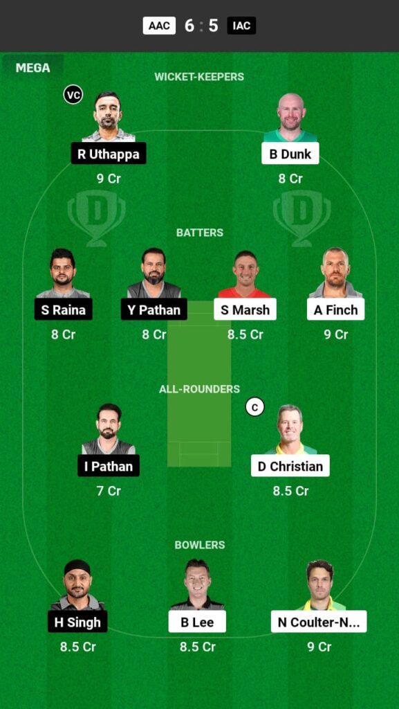 AAC vs IAC Dream11