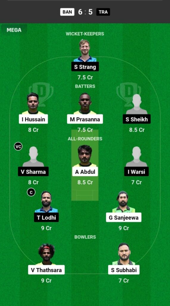 BAN vs TRA Dream11