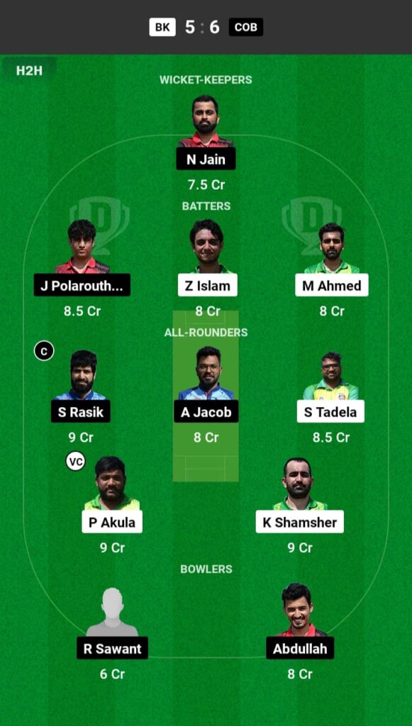 BK vs COB Dream11