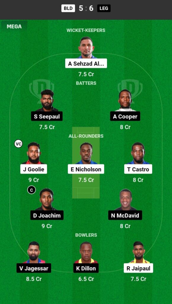 BLD vs LEG Dream11