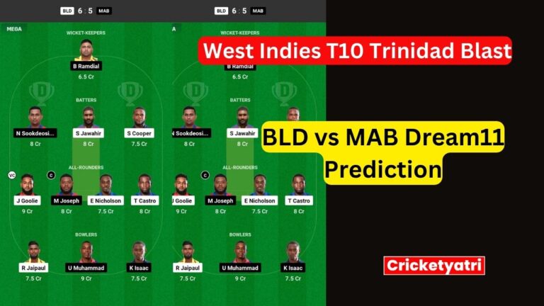 BLD vs MAB Dream11