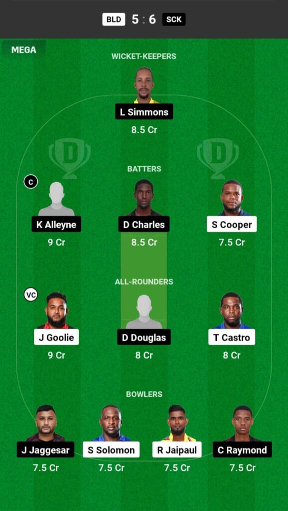 BLD vs SCK Dream11