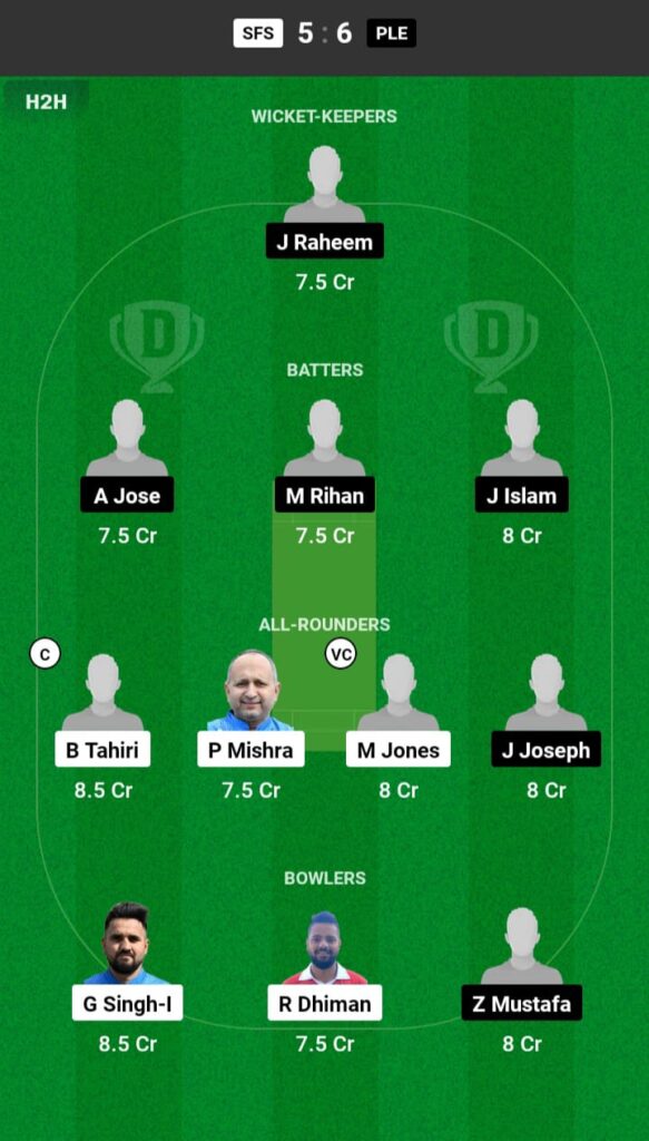 BS vs PFCV Dream11