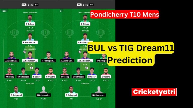 BUL vs TIG Dream11