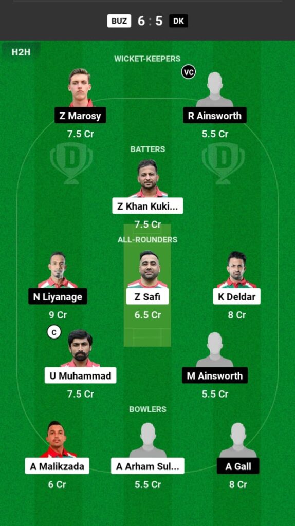 BUZ vs DK Dream11