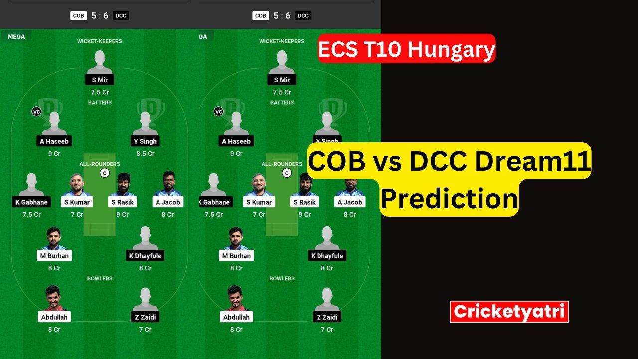 COB vs DCC Dream11