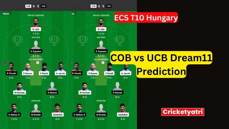 COB vs UCB Dream11