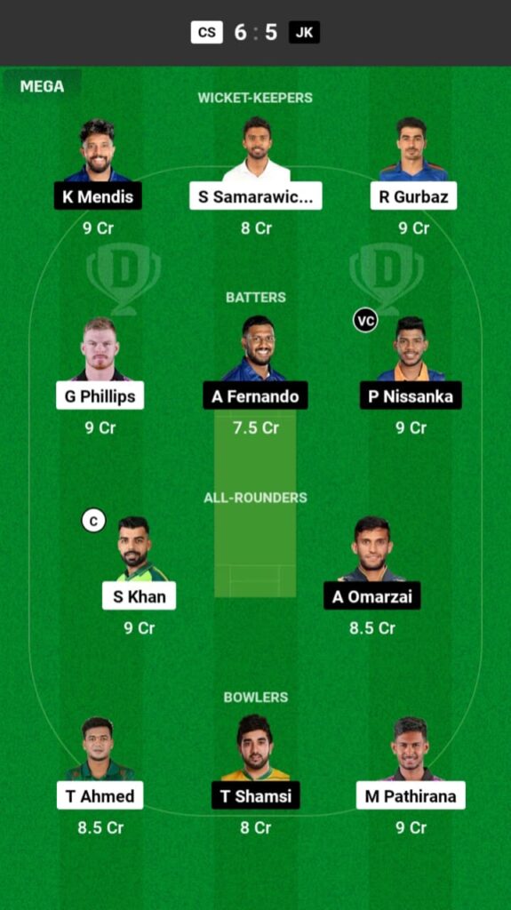 CS vs JK Dream11