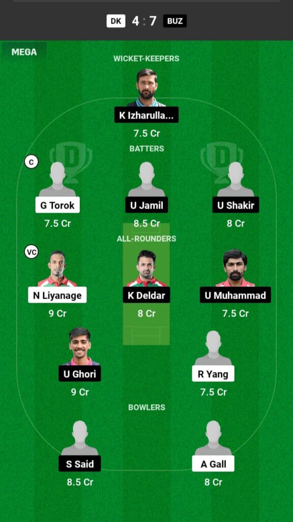 DK v BUZ Dream11