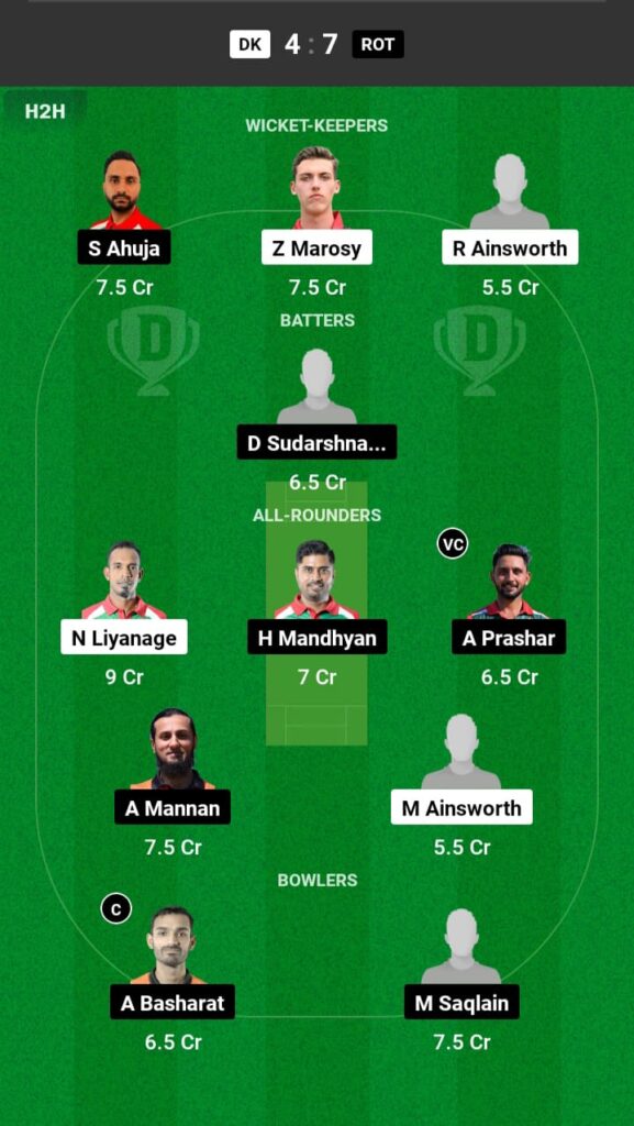 DK vs ROT Dream11