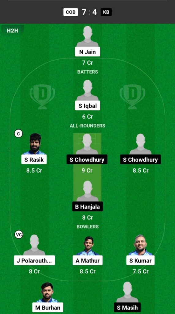 COB vs KB Dream11