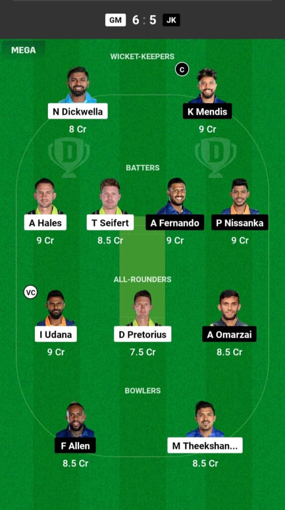 GM vs JK Dream11 