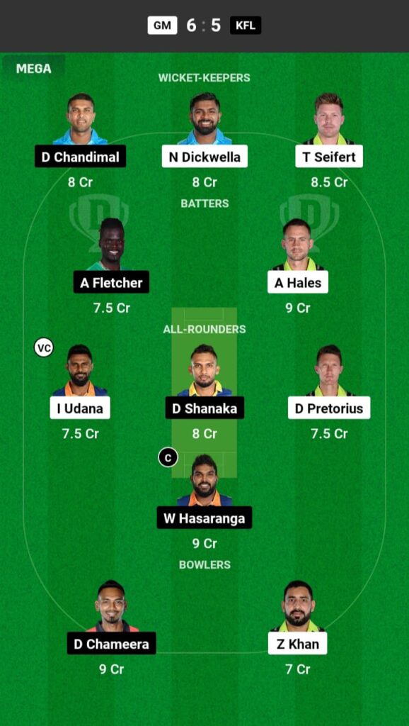 GM vs KFL Dream11