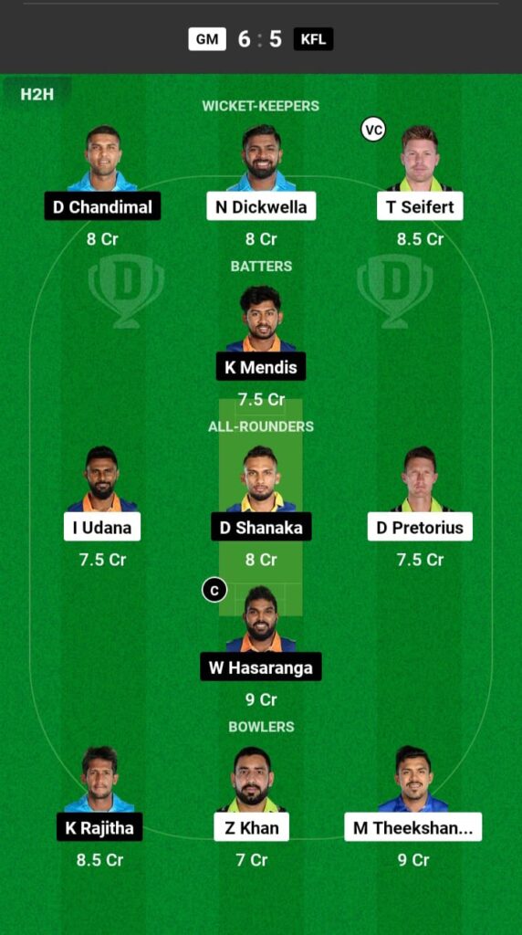 GM vs KFL Dream11