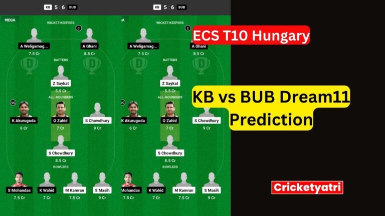 KB vs BUB Dream11