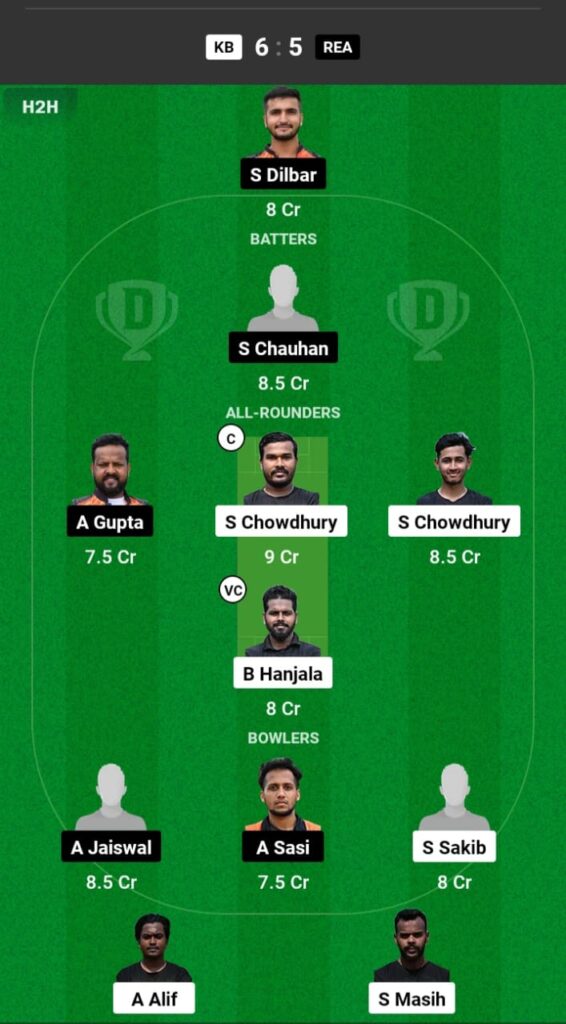 KB vs REA Dream11