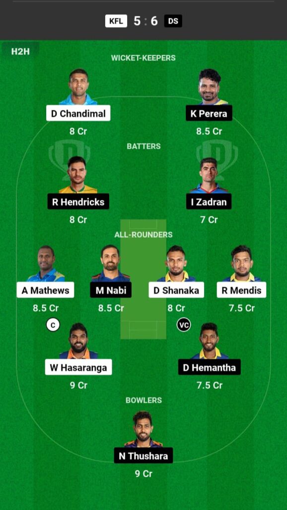 KFL vs DS Dream11