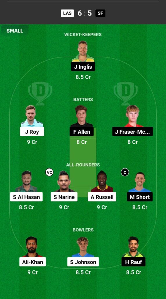 LAS vs SF Dream11