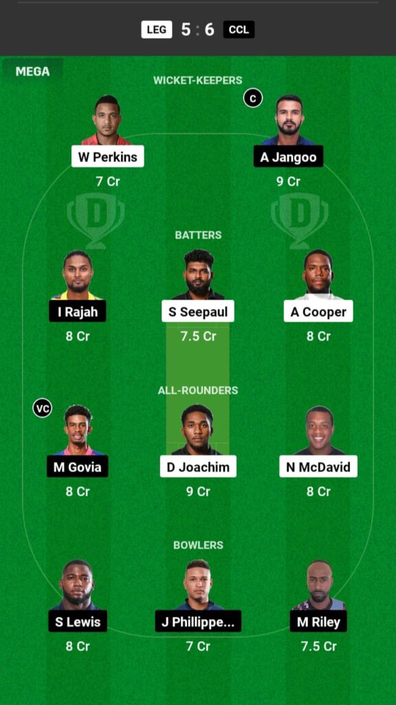 LEG vs CCL Dream11