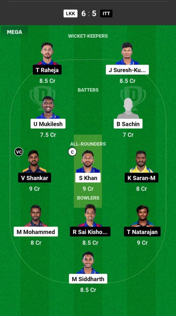 LKK vs ITT Dream11