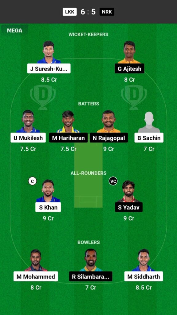 LKK vs NRK Dream11