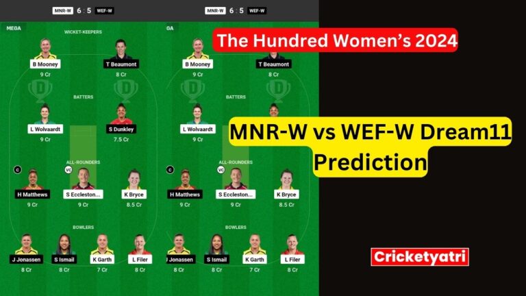 MNR-W vs WEF-W Dream11