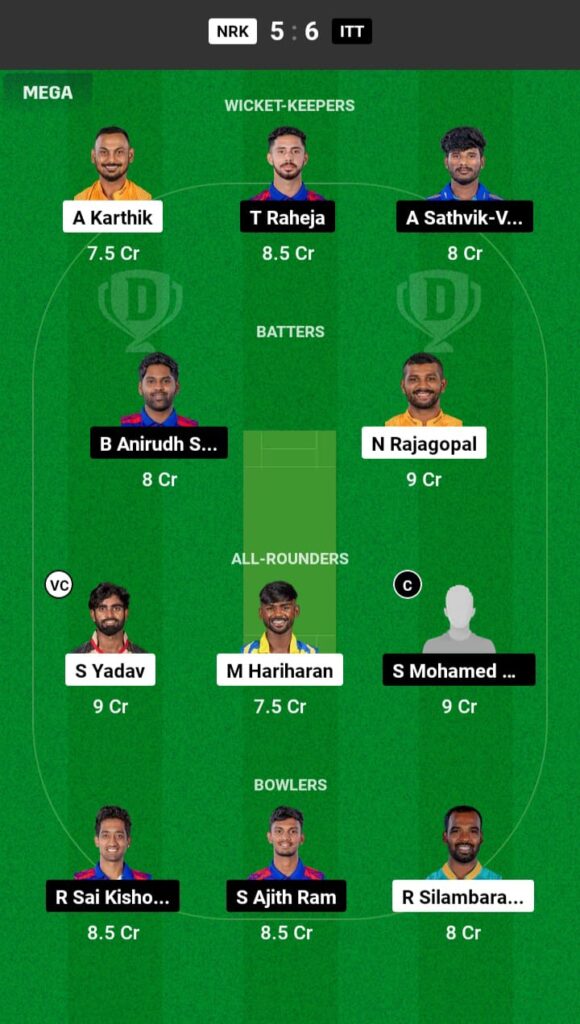 NRK vs ITT Dream11 