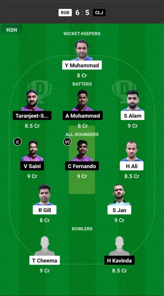 ROE v CLJ Dream11