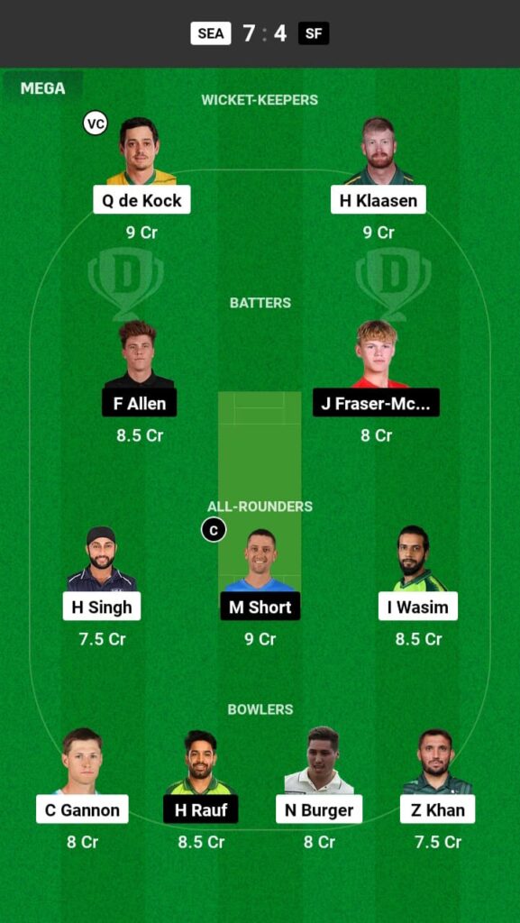 SEA vs SF Dream11