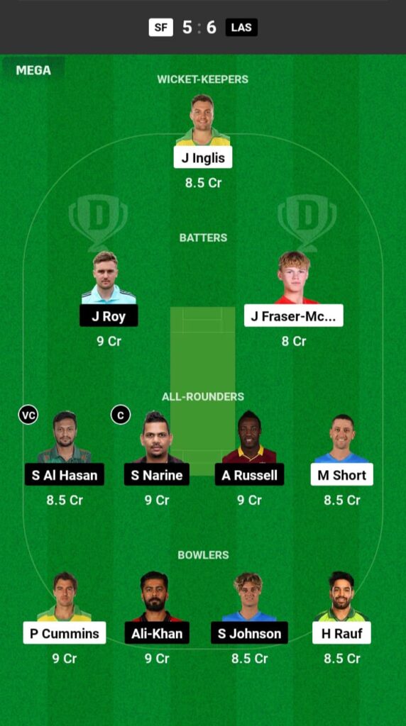 SF vs LAS  Dream11