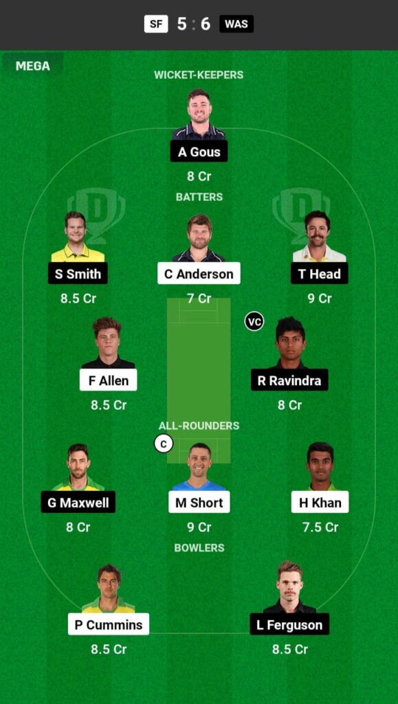 SF vs WAS Dream11 