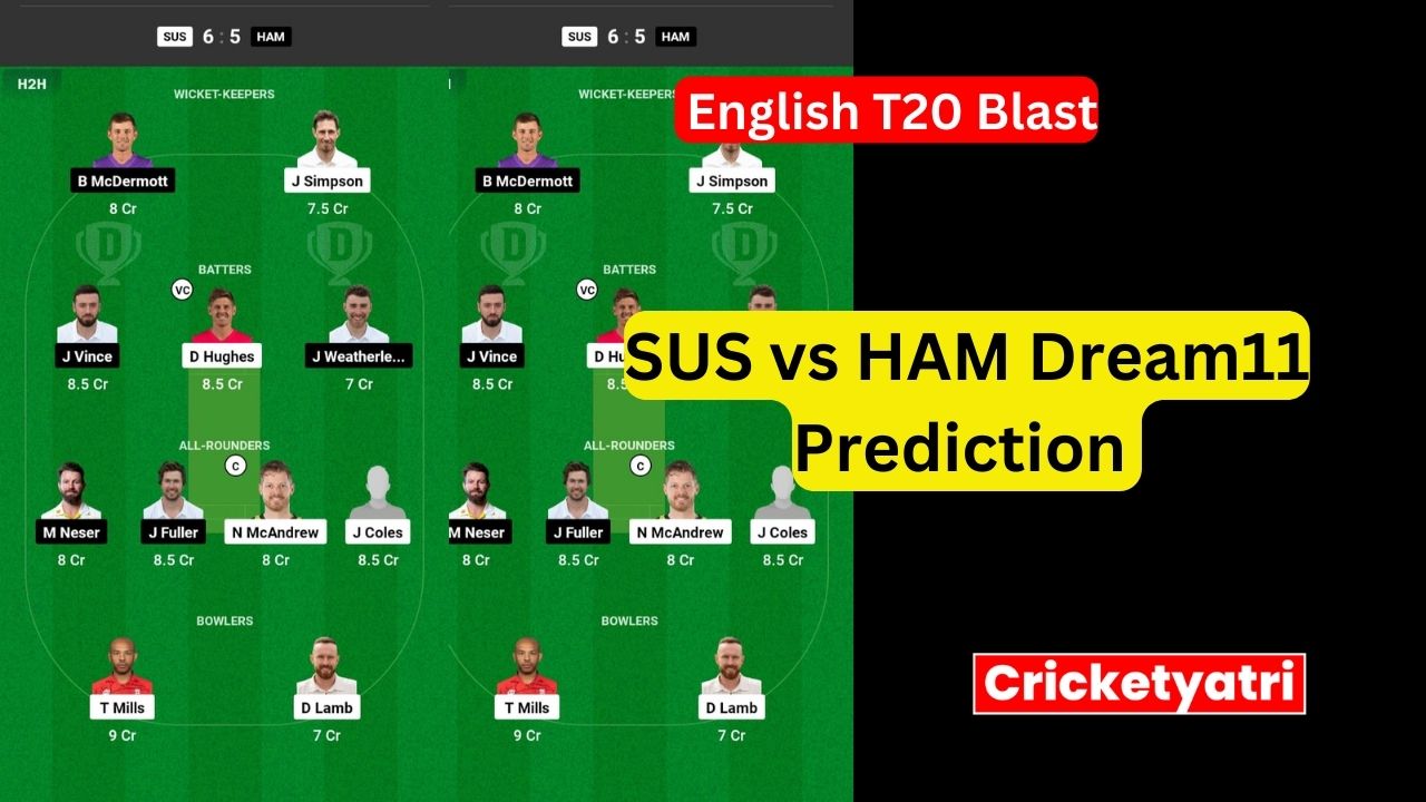 SUS vs HAM Dream11