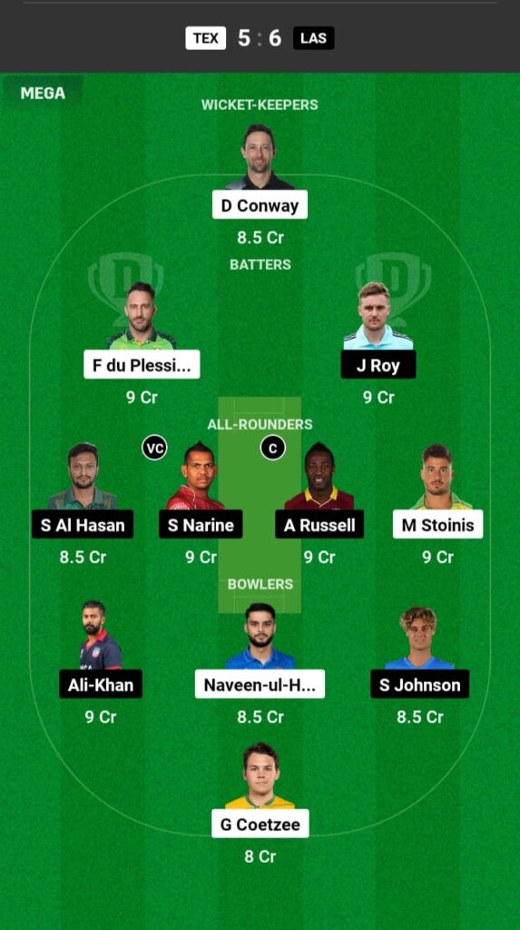 TEX vs LAS  Dream11