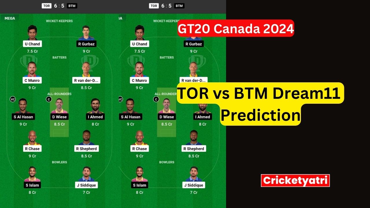 TOR vs BTM Dream11