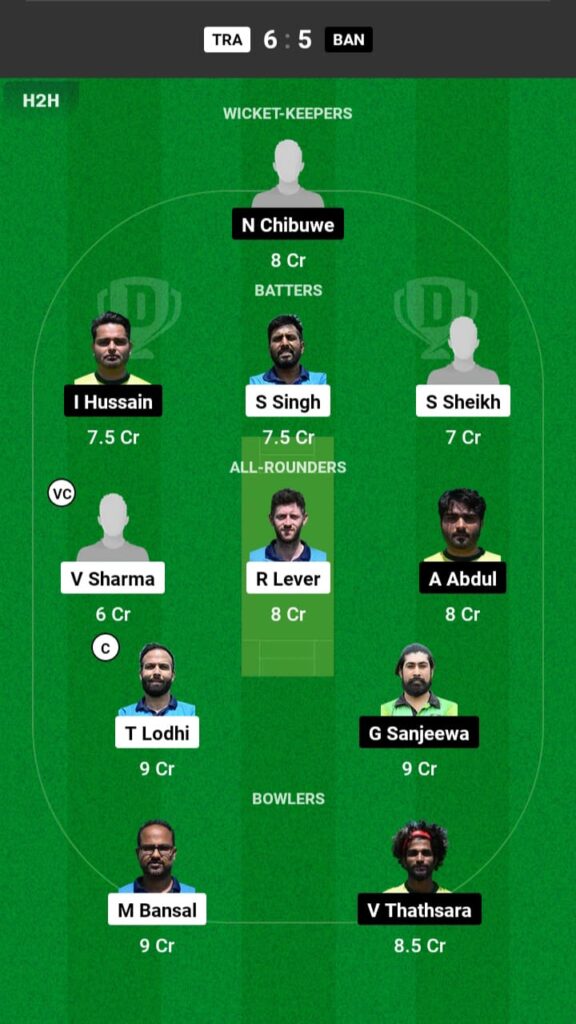 TRA vs BAN Dream11