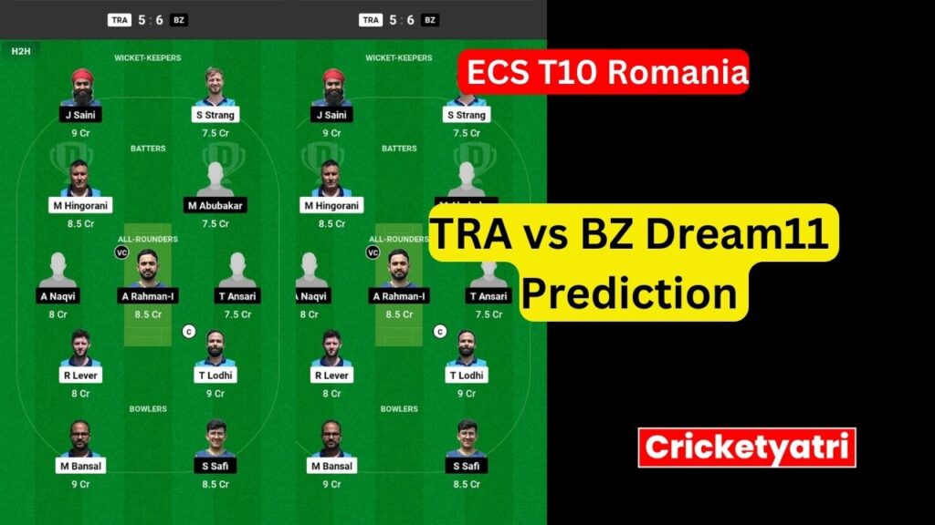 TRA vs BZ Dream11