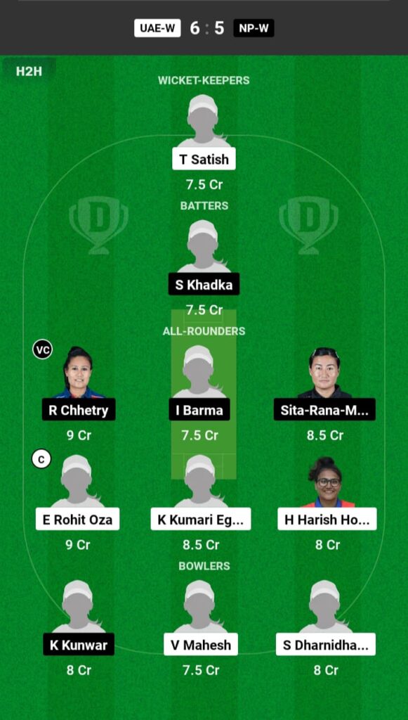 UAE-W vs NP-W Dream11