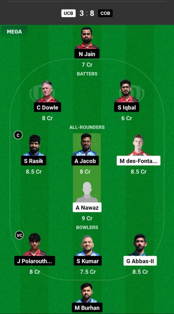 UCB vs COB Dream11