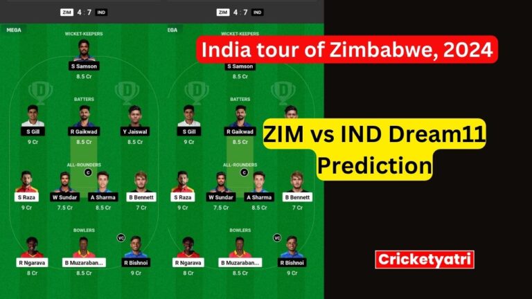 ZIM vs IND Dream11