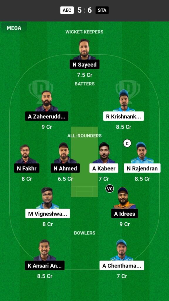 AEC vs STA Dream11 