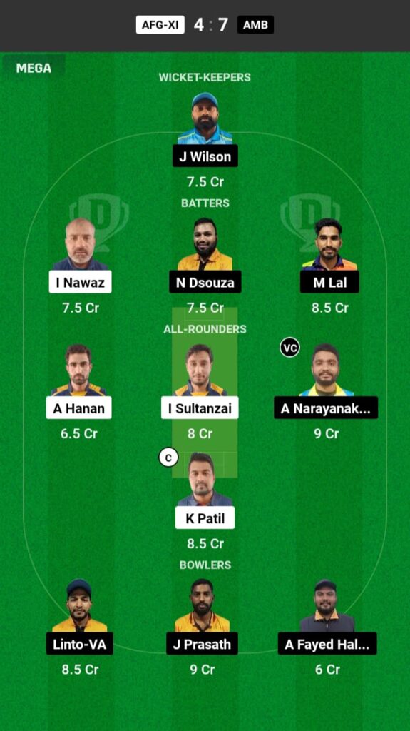 AFG XI vs AMB Dream11