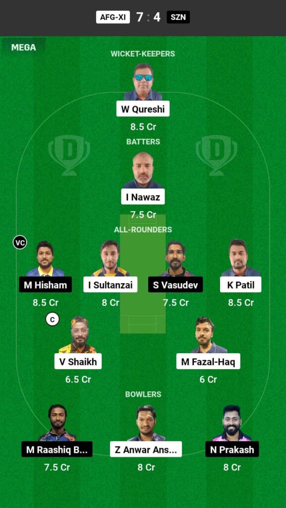 AFG-XI vs AZN Dream11