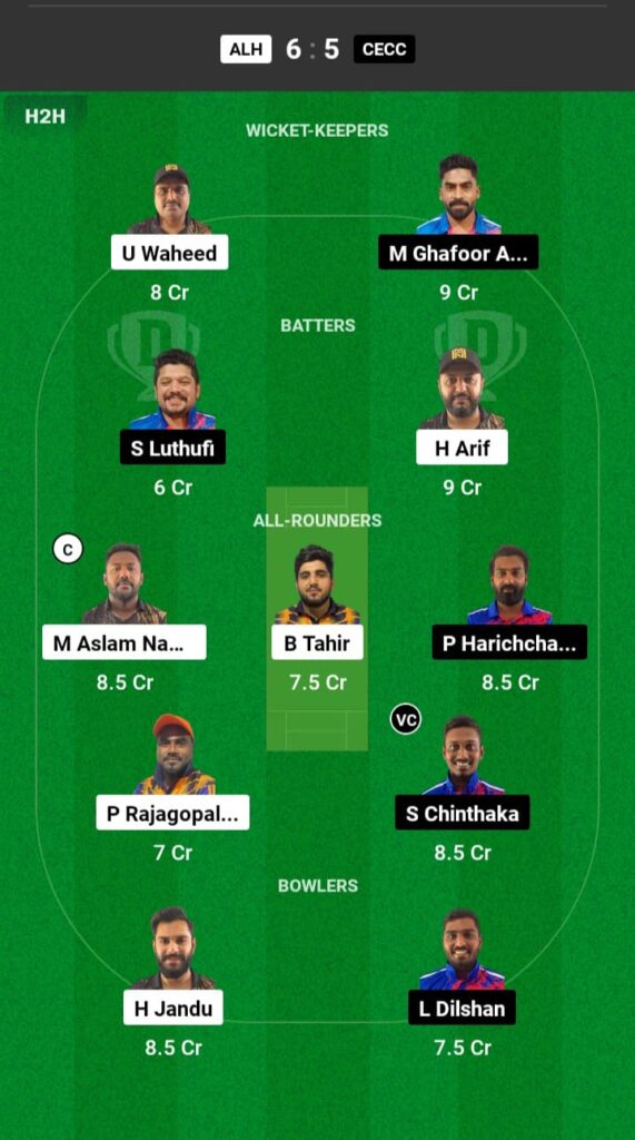 ALH vs CECC Dream11