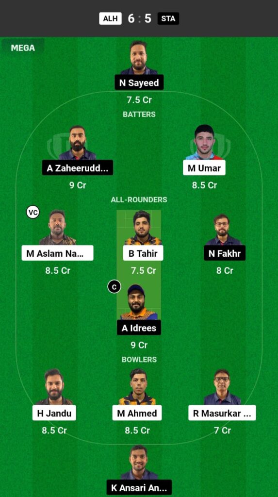 ALH vs STA Dream11 